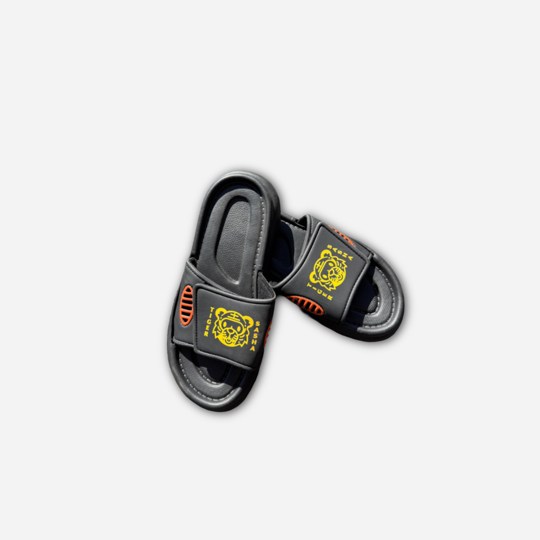 Tiger Sasha Slides - Black / Orange